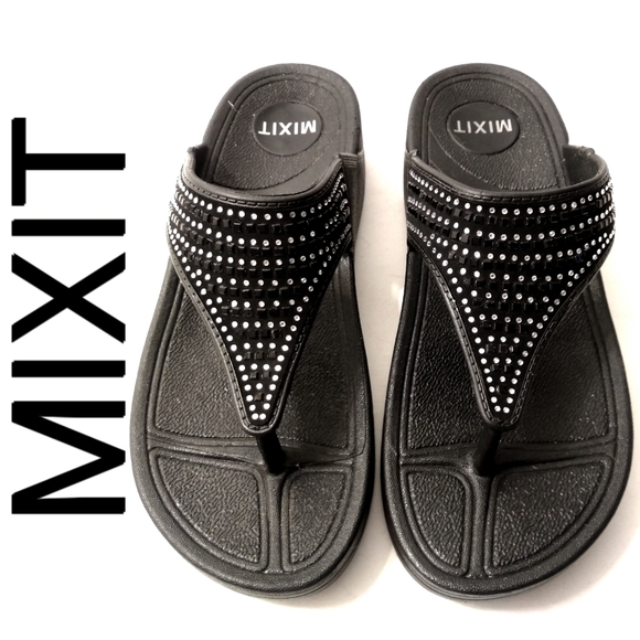 Mixit Shoes - MIXIT SEQUIN SANDAL - BLACK